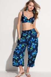 Pour Moi Blue LENZING™ ECOVERO™ Viscose Cropped Beach Trousers - Image 1 of 4