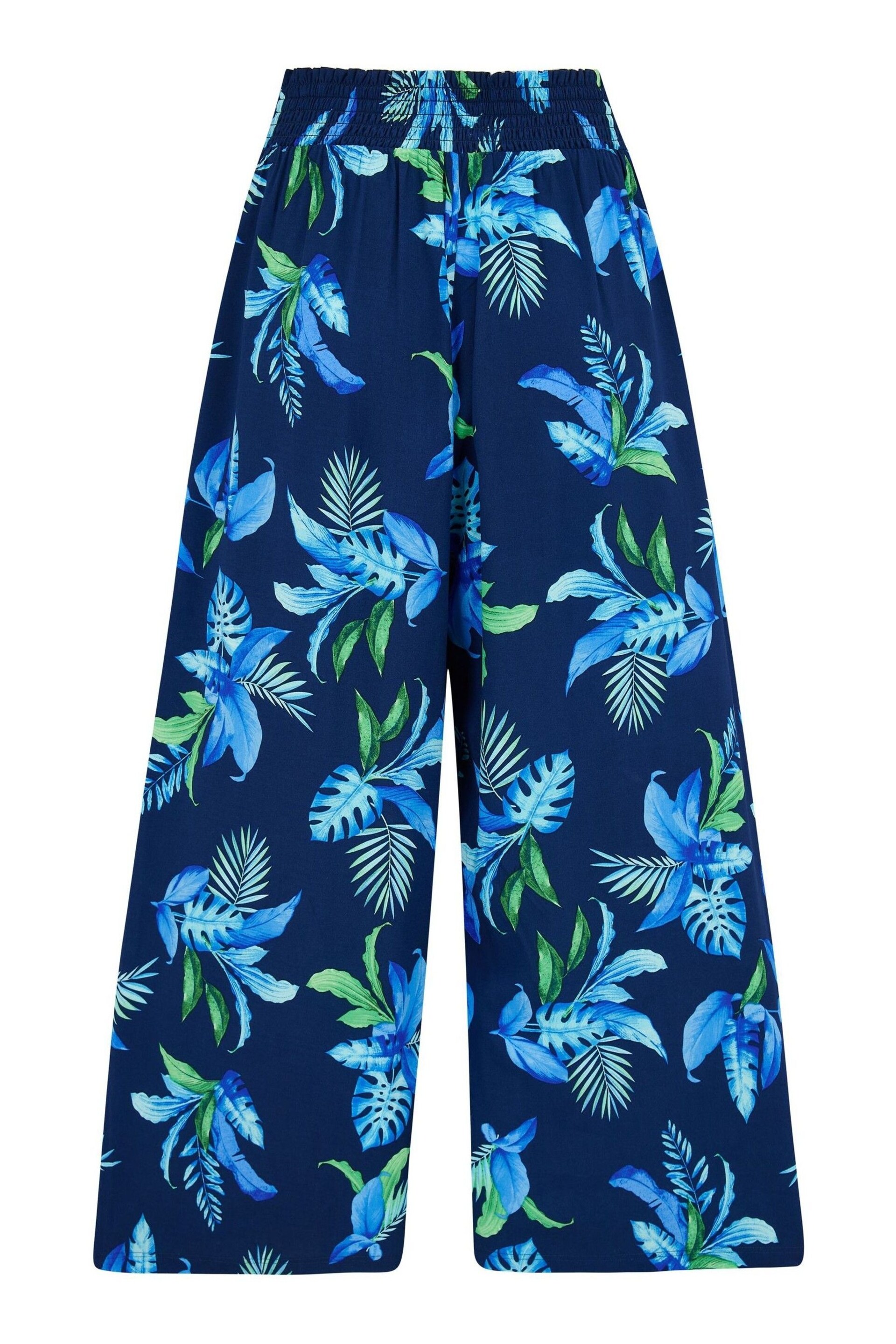 Pour Moi Blue LENZING™ ECOVERO™ Viscose Cropped Beach Trousers - Image 4 of 4