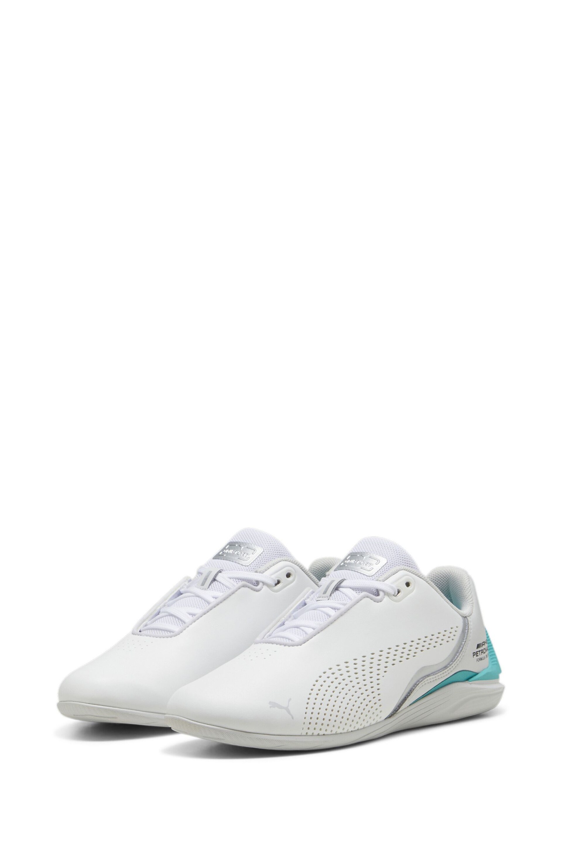 Puma White Kids Mercedes-AMG Petronas Formula 1 Drift Cat Decima Unisex Motorsport Shoes - Image 3 of 6