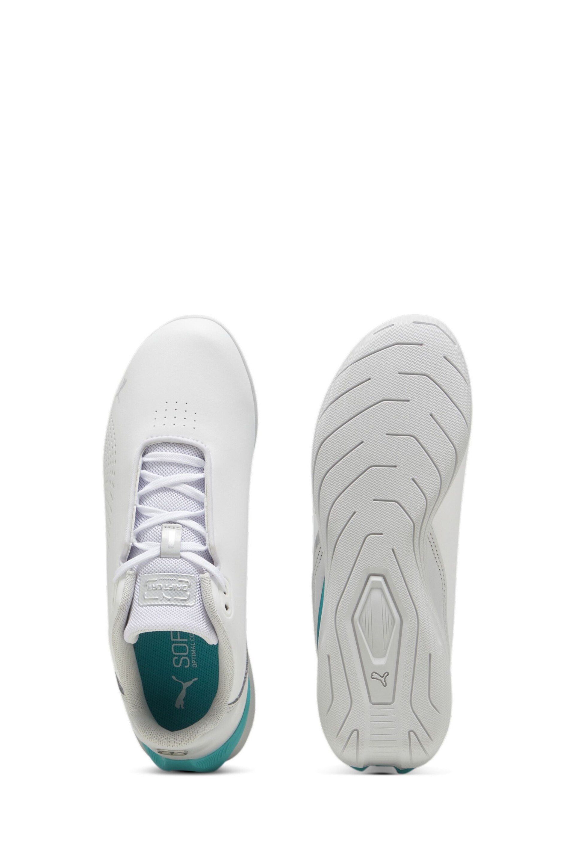 Puma White Kids Mercedes-AMG Petronas Formula 1 Drift Cat Decima Unisex Motorsport Shoes - Image 4 of 6