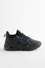 Black Splat Elastic Lace Trainers - Image 2 of 6