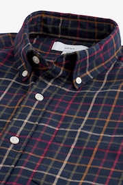 Navy Blue Check 100% Cotton Long Sleeve Shirt - Image 7 of 7