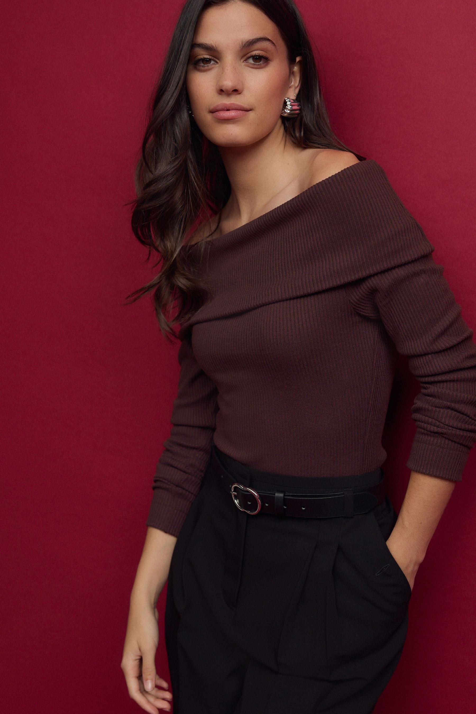 Bardot top long sleeve online