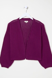 FatFace Red Anna Open Stitch Cardigan - Image 5 of 5