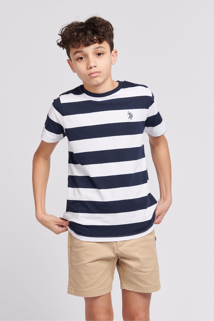 U.S. Polo Assn. Blue Boys Classic Stripe T-Shirt - Image 1 of 6