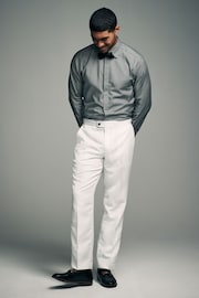 White Regular Fit Tape Detail Tuxedo Trousers - Image 2 of 9