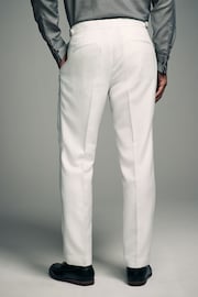 White Regular Fit Tape Detail Tuxedo Trousers - Image 3 of 9