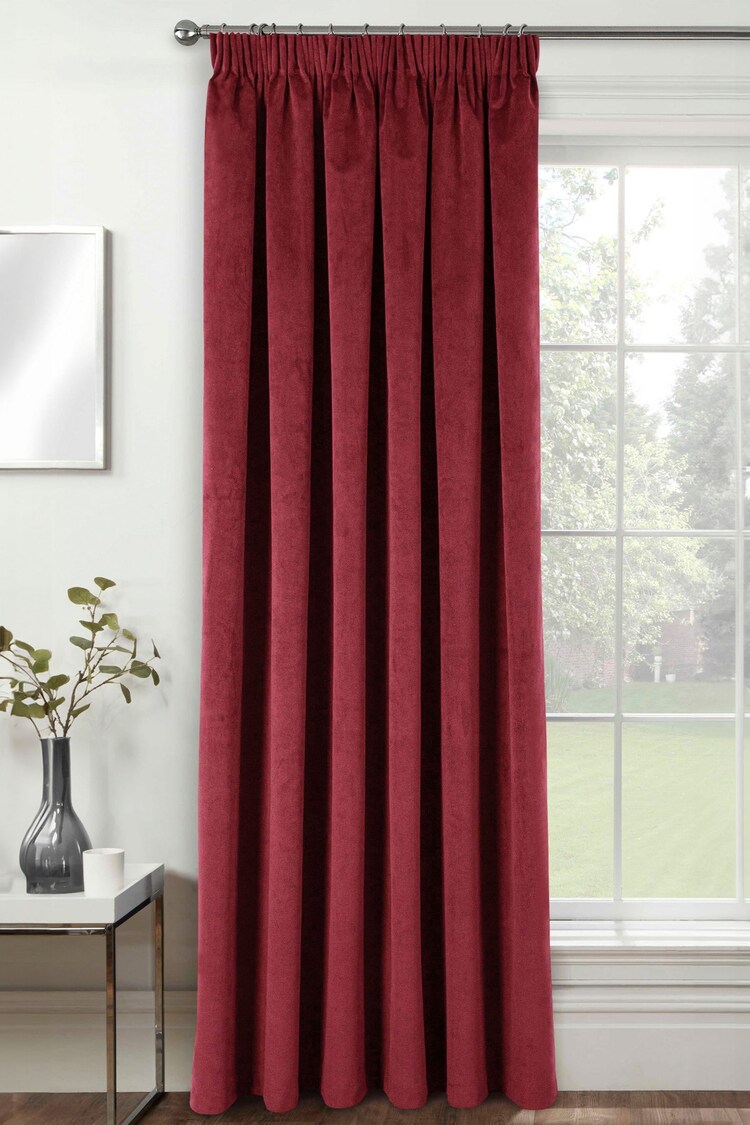 Enhanced Living Red Thermal Blackout Oxford Door Curtains - Image 1 of 4