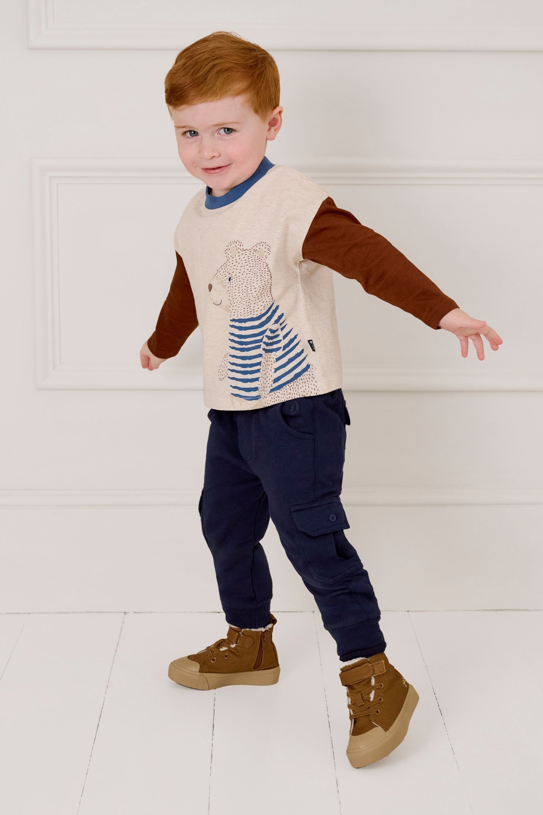 Buy JoJo Maman Bebe Brown Canvas High Top Trainers from Next Luxembourg