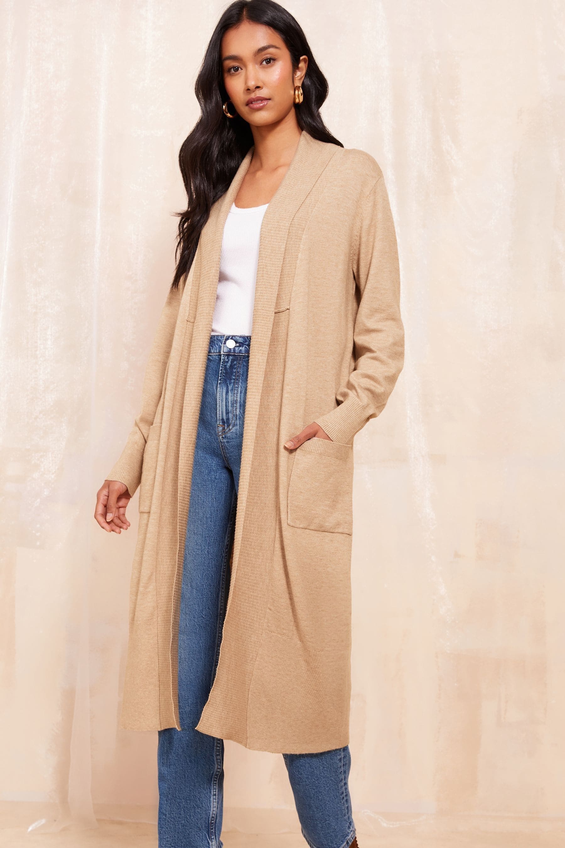 Maxi ribbed cardigan hot sale
