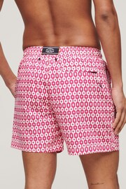 Superdry Pink Geo Print Printed 15" Swim Shorts - Image 4 of 4