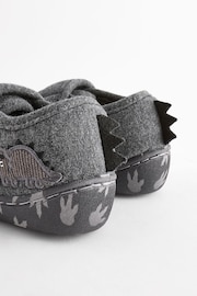 Grey Dino Touch Fastening Cupsole Slippers - Image 3 of 6