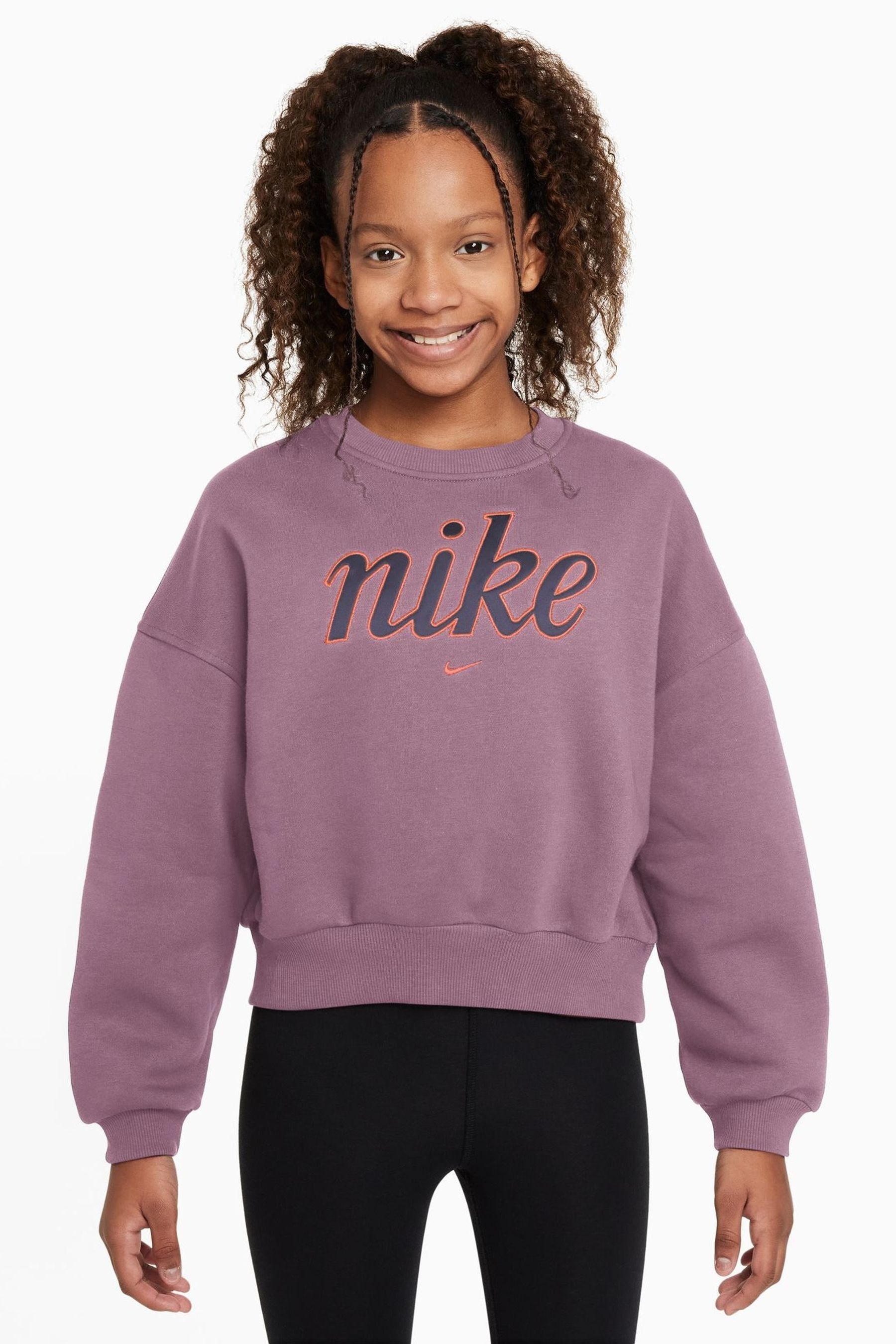 Buy Nike Purple Plum Club Fleece Boxy Sweatshirt from Next Gibraltar