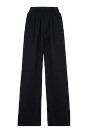 Pour Moi Black Quinn Shirred Waist Linen Blend Trousers - Image 3 of 4