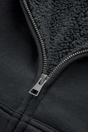 Black Fleece Lined Zip Through Hoodie (3-16yrs) - Image 4 of 4