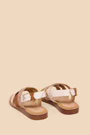 White Stuff Brown Holly Leather Mini Wedges - Image 3 of 4