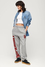 Superdry Grey College Logo Boyfriend Joggers - Image 3 of 6