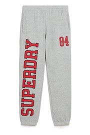 Superdry Grey College Logo Boyfriend Joggers - Image 4 of 6