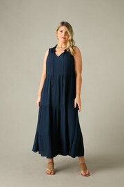 Live Unlimited Curve Navy Ruffle Midaxi Dress - Image 1 of 5