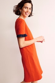 Boden Red Emily Ruffle Cotton Dress - Image 1 of 5