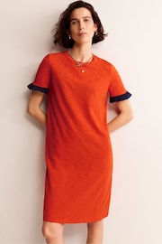 Boden Red Emily Ruffle Cotton Dress - Image 4 of 5