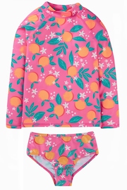 Frugi Pink Blossom Print Rash Vest Set - Image 2 of 6