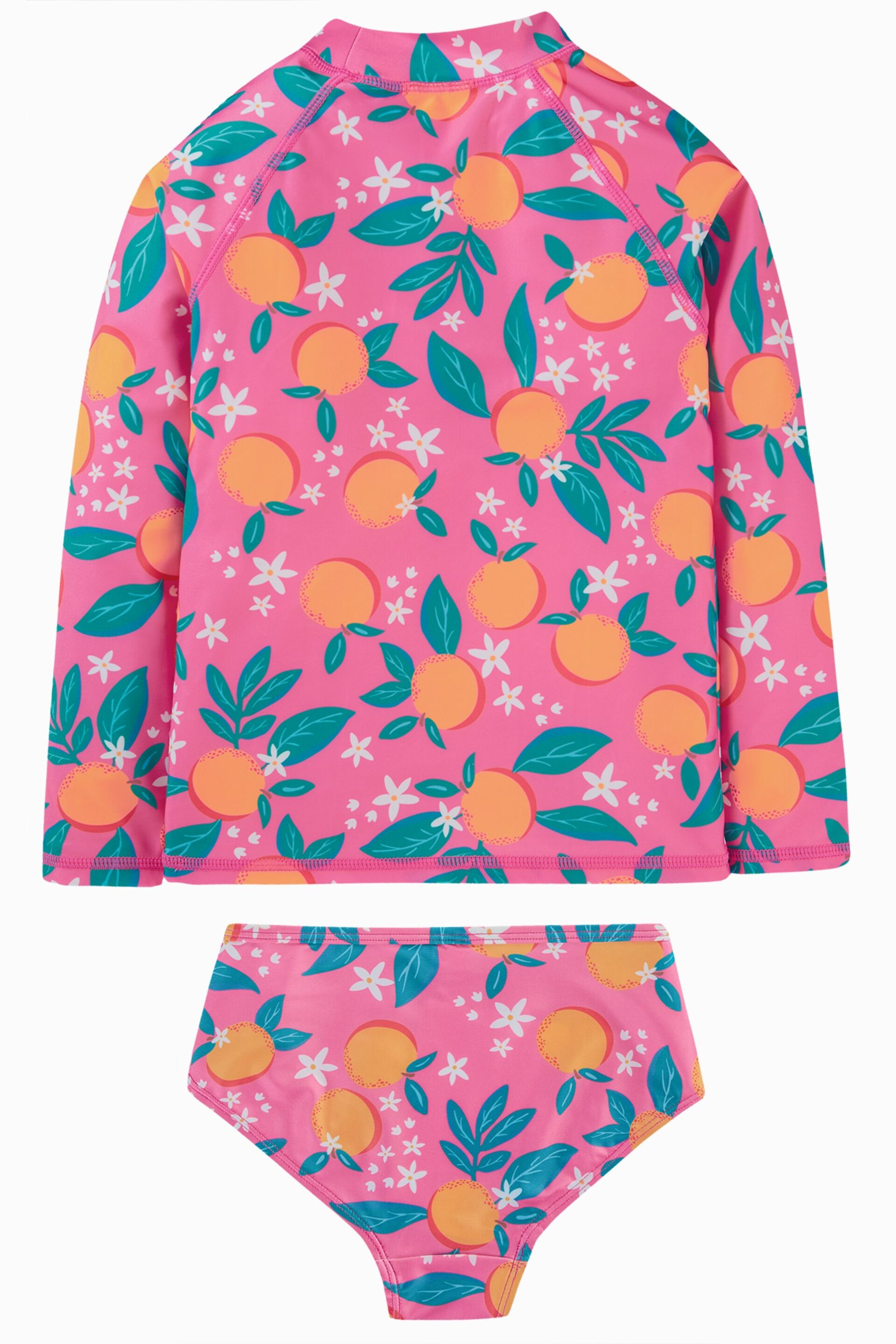 Frugi Pink Blossom Print Rash Vest Set - Image 3 of 6