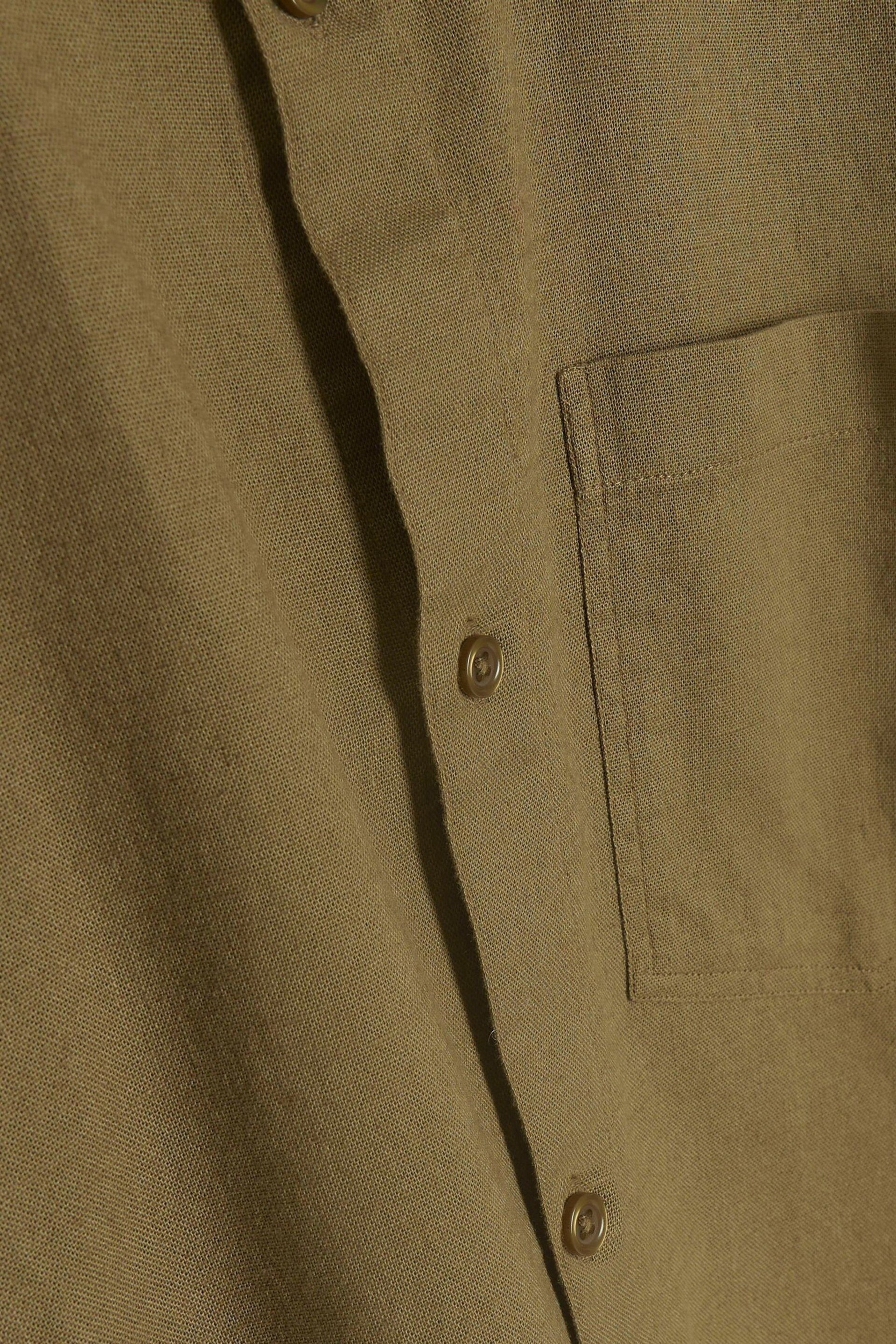 River Island Green Regular Fit Long Sleeve Linen Blend Shirt - Image 4 of 4