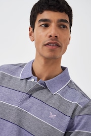 Crew Clothing Company Navy Blue Stripe Cotton Classic Polo Shirt - Image 4 of 5