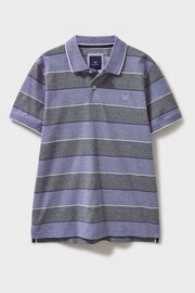 Crew Clothing Company Navy Blue Stripe Cotton Classic Polo Shirt - Image 5 of 5