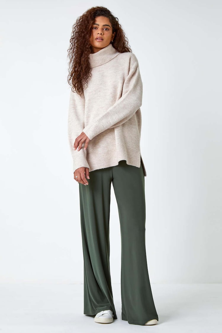 Roman Green Wide Leg Stretch Trousers - Image 2 of 5