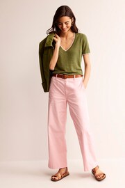 Boden Green Maggie V-Neck Linen T-Shirt - Image 4 of 6