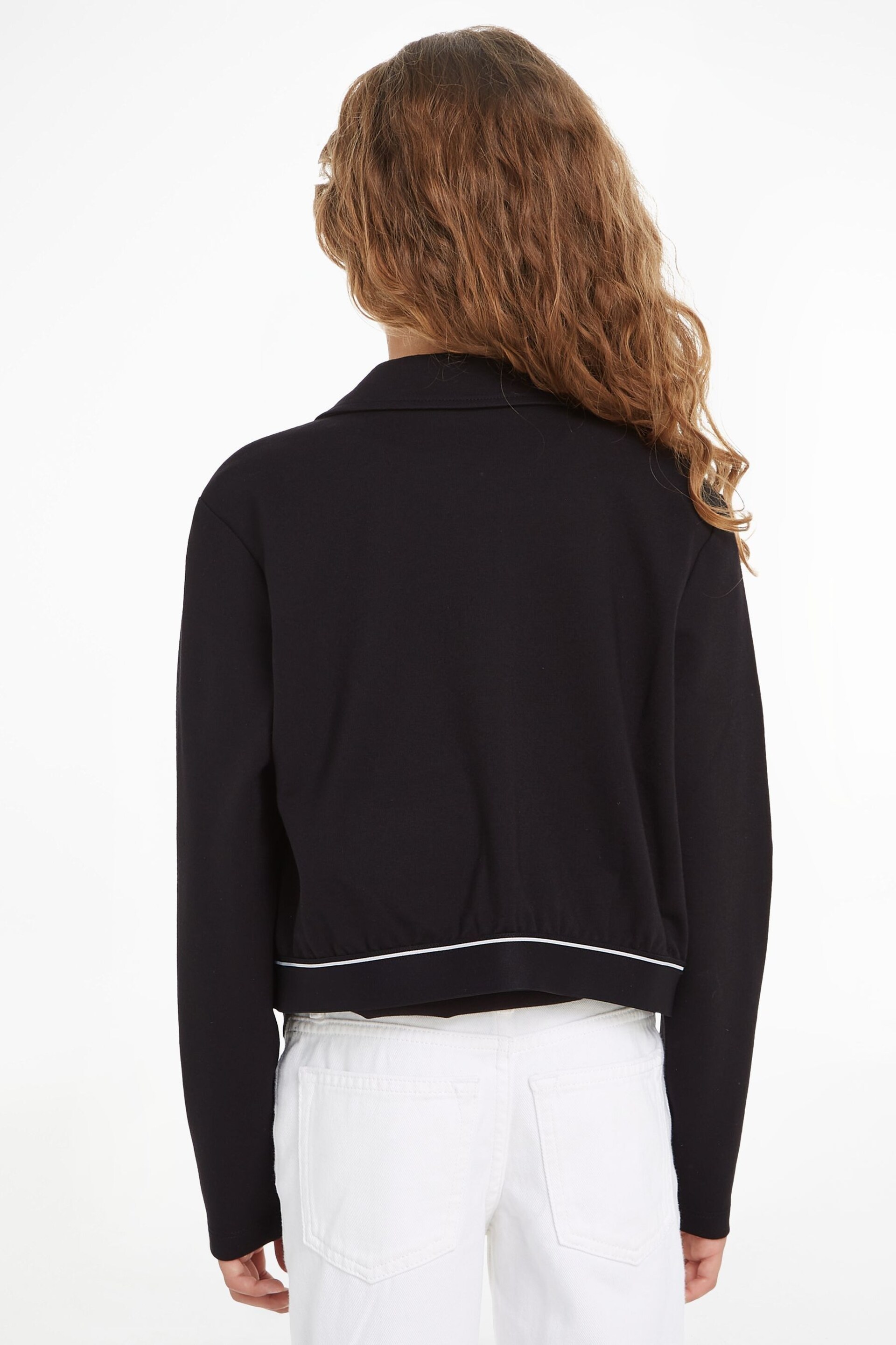 Calvin Klein Black Logo Tape Zip Jacket - Image 2 of 6