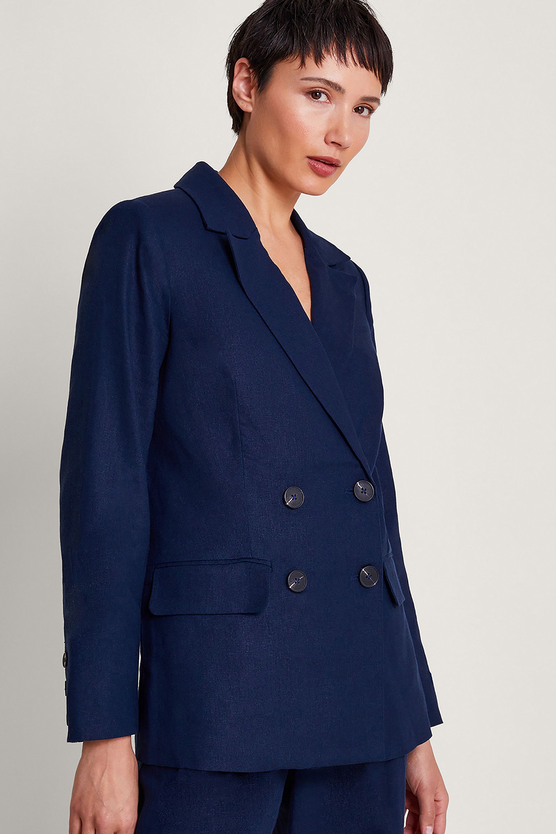 Double breasted blue coat discount