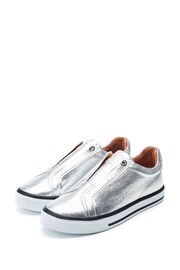 Moda in Pelle Silver Benni Elastic Slip On Trainers With Foxing Sole - Image 2 of 4