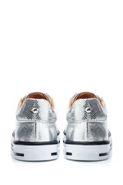Moda in Pelle Silver Benni Elastic Slip On Trainers With Foxing Sole - Image 3 of 4