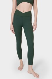 Sweaty Betty Trek Green Super Soft Ultra-Lite 7/8 Wrap Yoga Leggings - Image 1 of 7