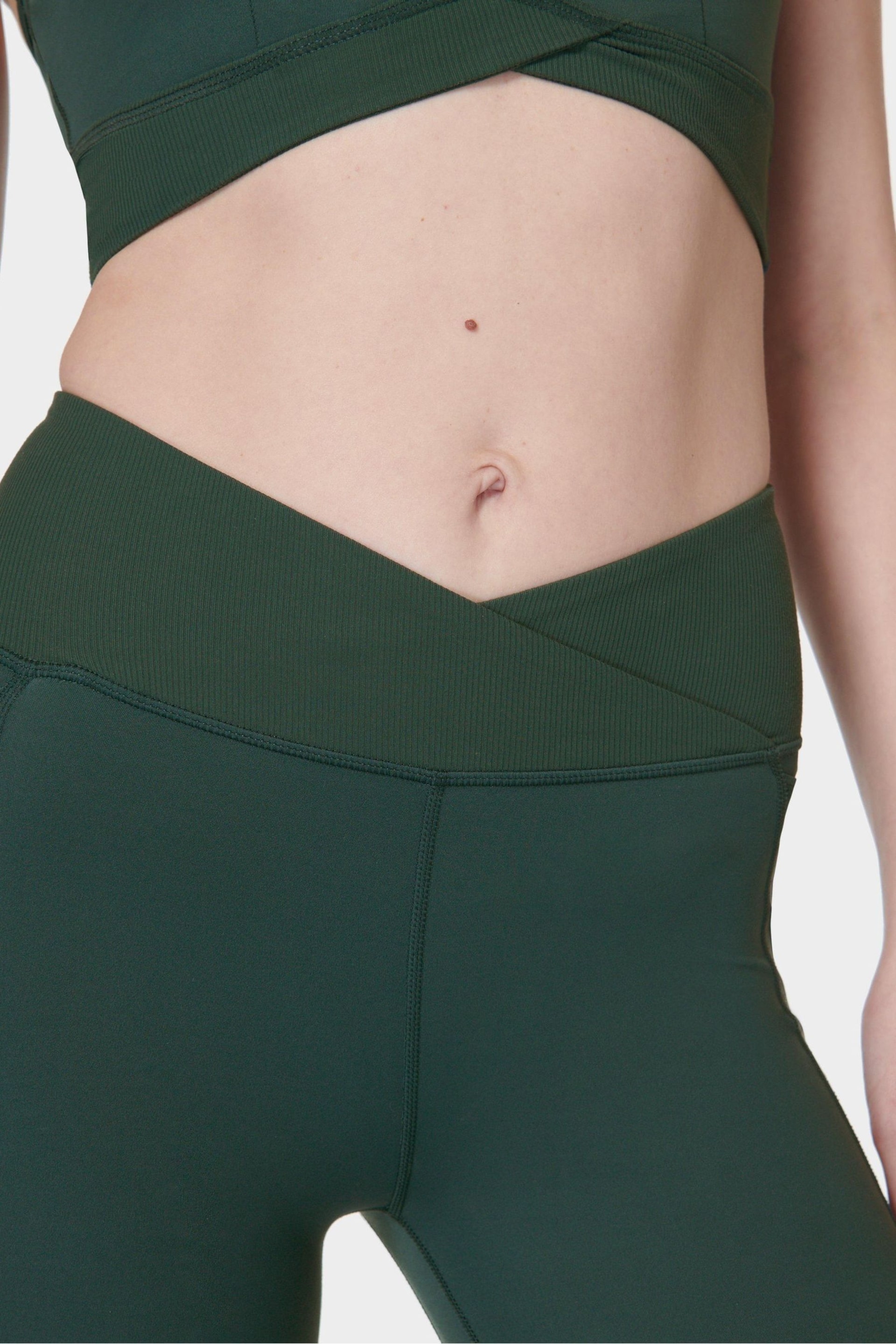 Sweaty Betty Trek Green Super Soft Ultra-Lite 7/8 Wrap Yoga Leggings - Image 7 of 7