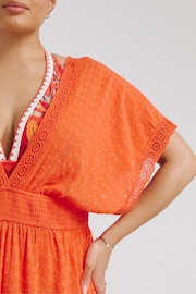 Figleaves Orange Broderie Beach Dress - Image 4 of 4