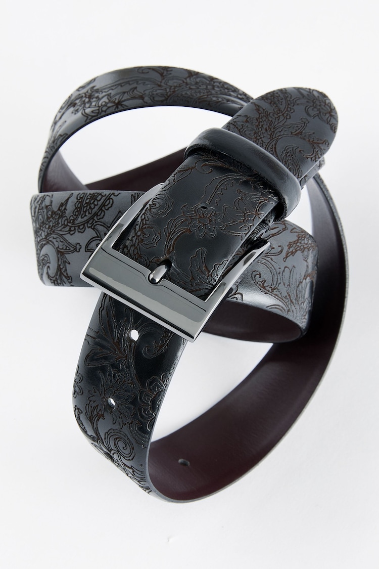 Black Paisley Signature Laser Engraved Belt - Image 2 of 2