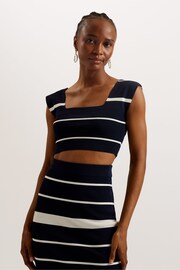 Ted Baker Blue Ellle Cropped Knit Vest Top - Image 5 of 5