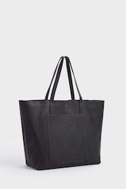 OSPREY LONDON The Vintage Leather Santa Fe Black Tote Bag - Image 3 of 6