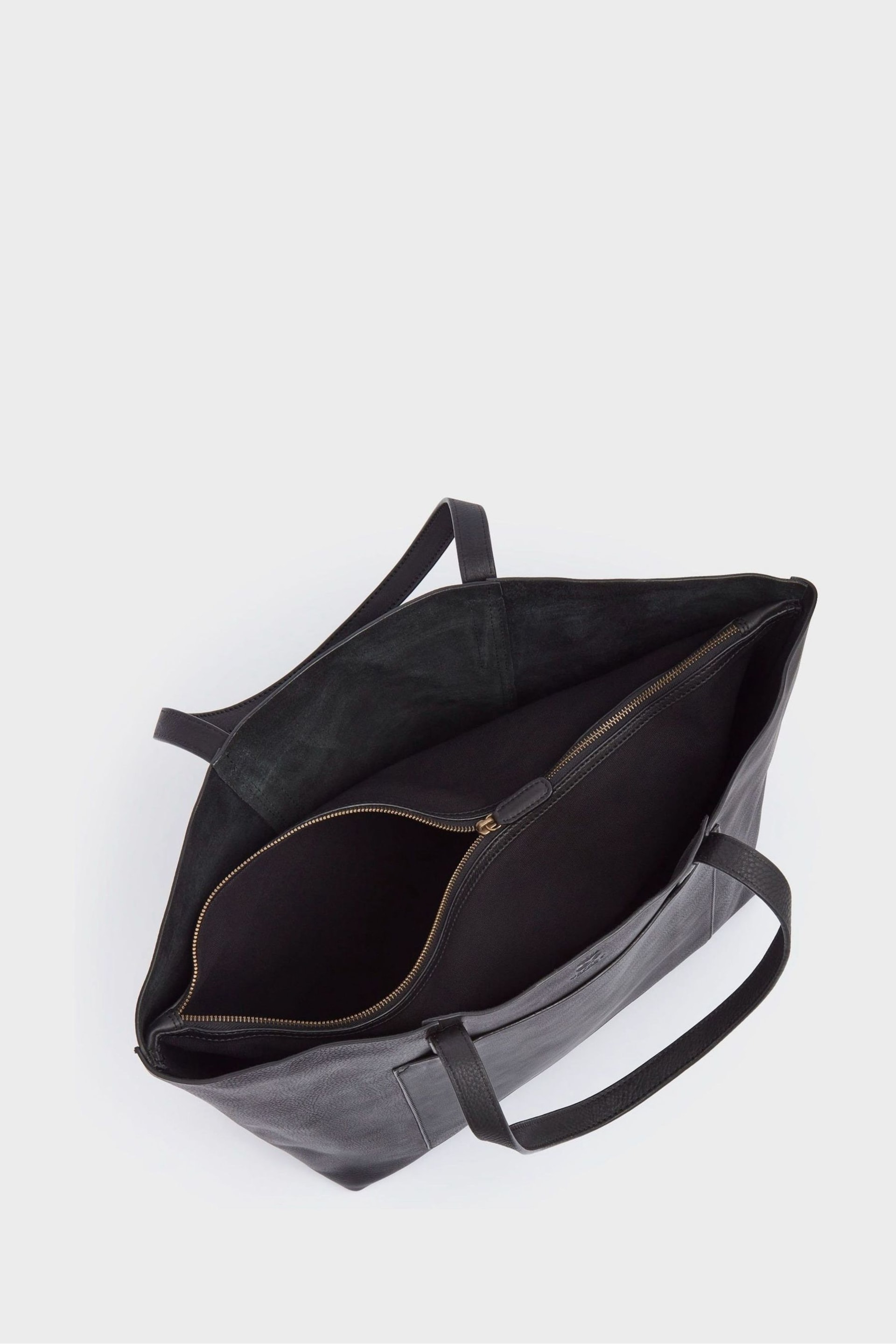 OSPREY LONDON The Vintage Leather Santa Fe Black Tote Bag - Image 4 of 6