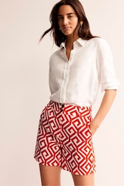 Boden Red Petite Westbourne Linen Shorts - Image 1 of 5