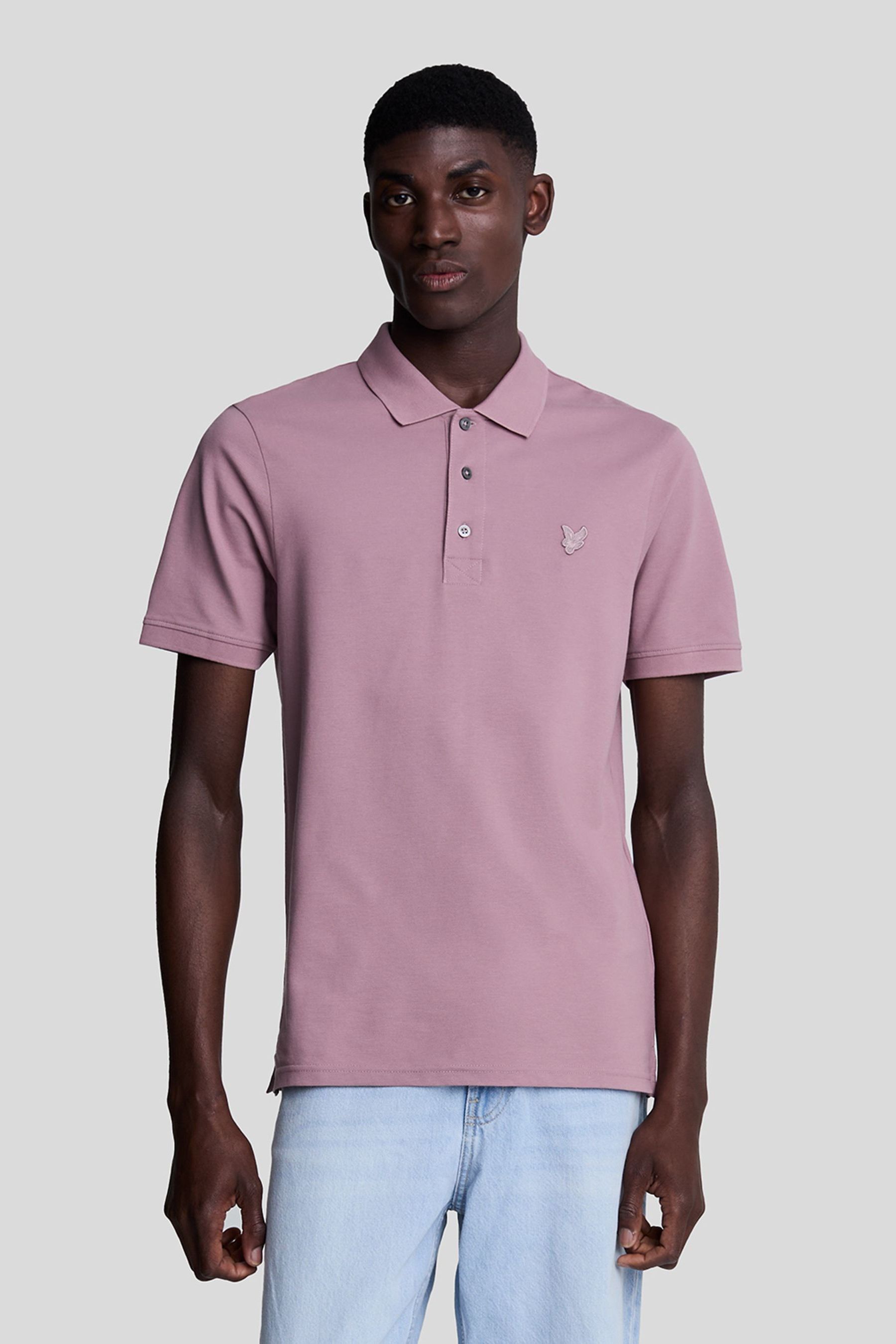 Buy Lyle Scott Pink Tonal Eagle Polo Shirt from the Next UK online shop