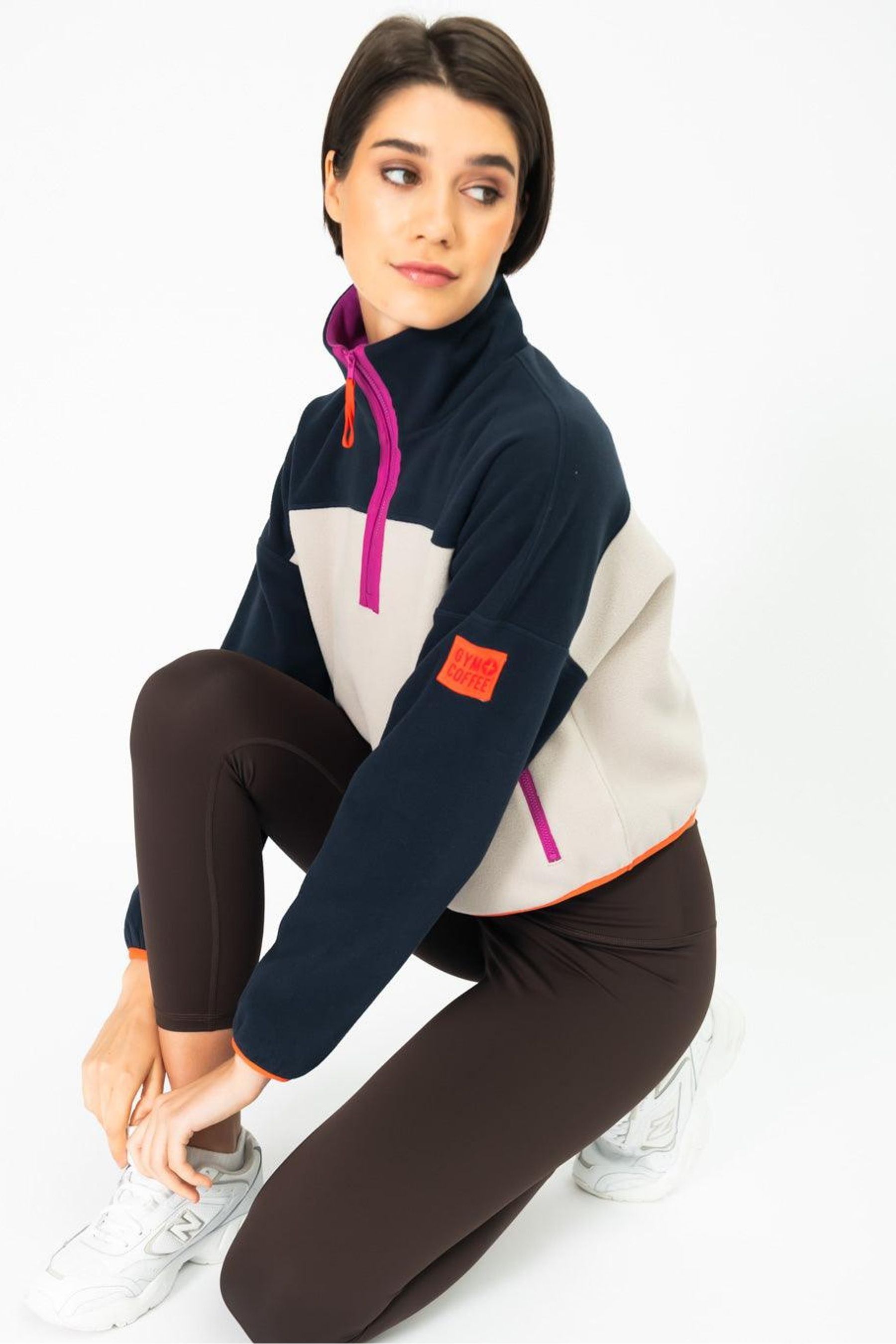 Buy Gym Coffee Beige Womens Half Zip Polar Fleece from Next Ireland