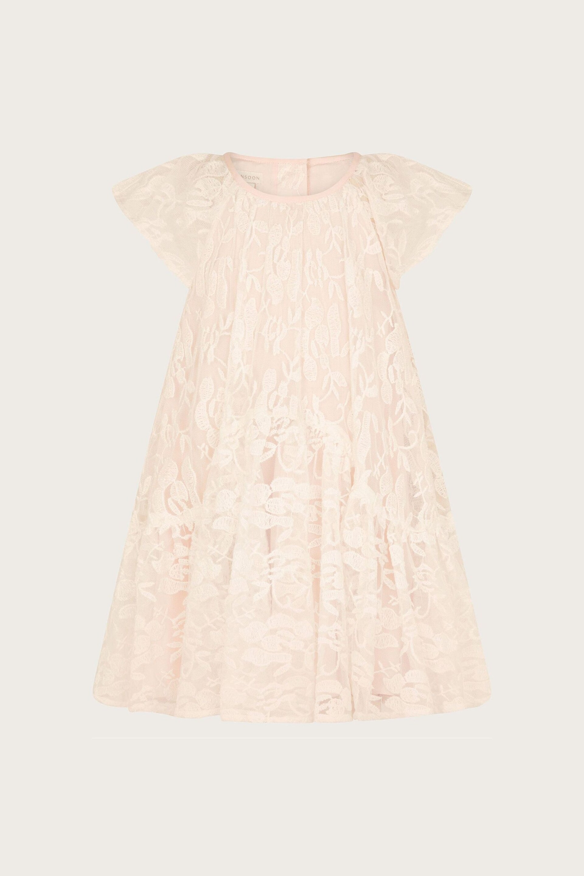 Monsoon Pink Baby Annette Lace Dress - Image 1 of 3