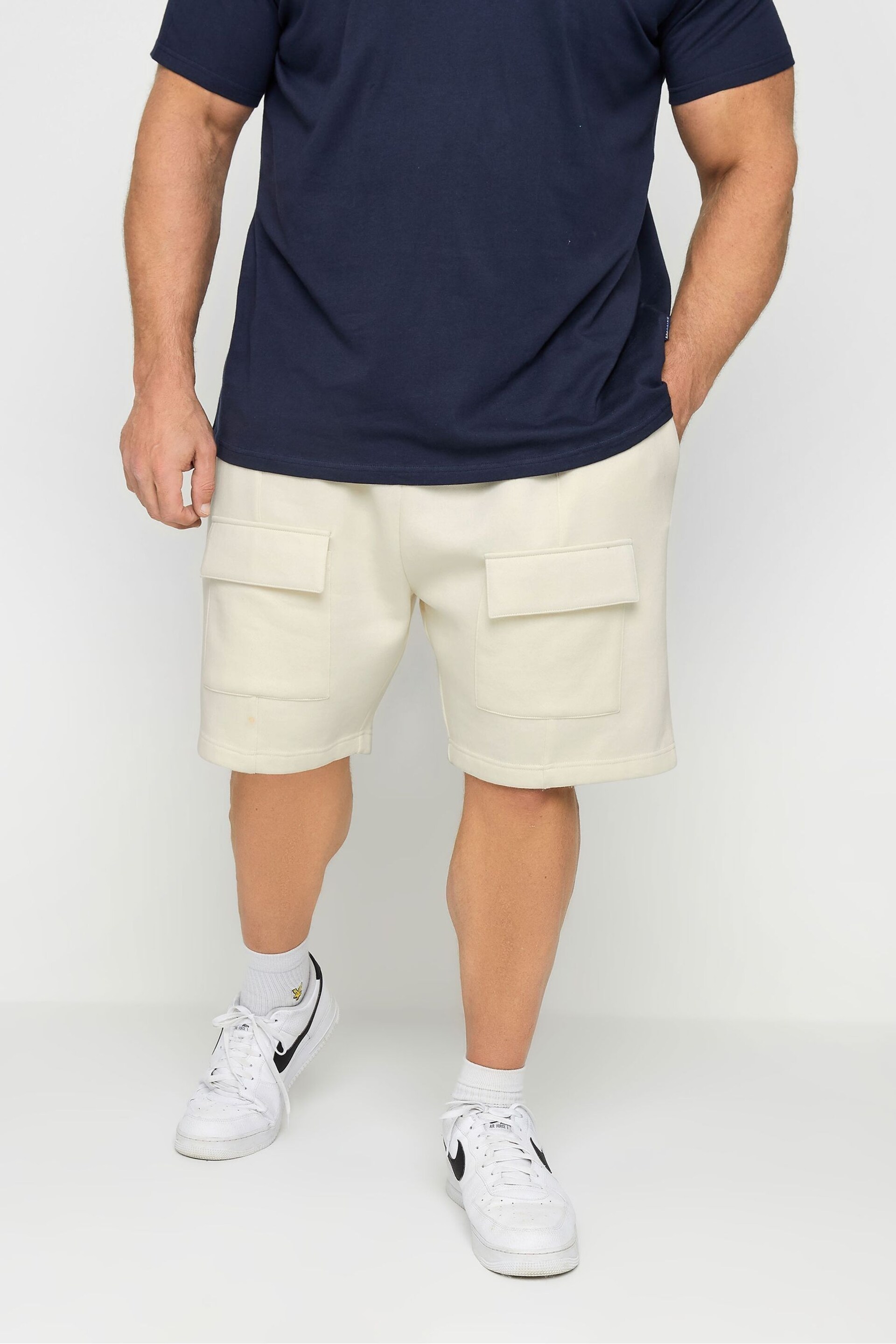 BadRhino Big & Tall Natural Jersey Cargo Shorts - Image 1 of 4