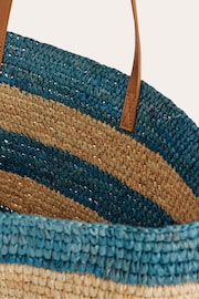 Boden Blue Raffia Tote Bag - Image 3 of 3