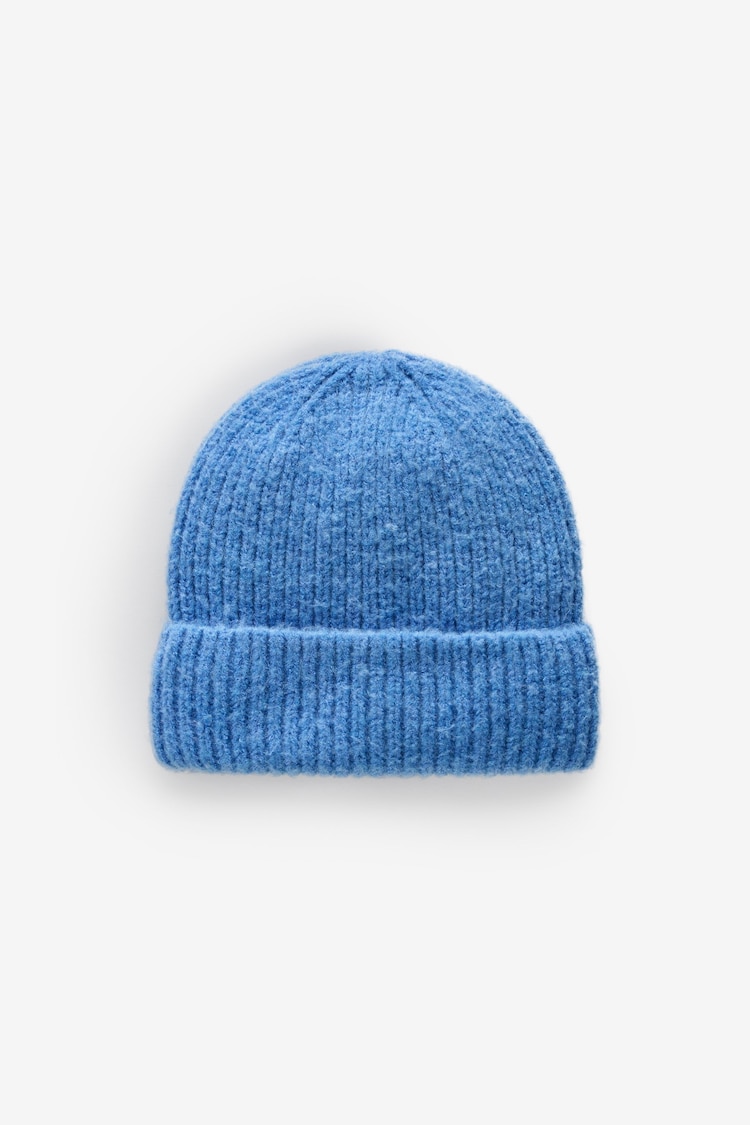 Blue Chunky Rib Beanie Hat (1-16yrs) - Image 1 of 2